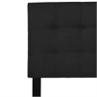 Pemberly Row Contemporary King Fabric Panel Headboard in Black