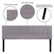 Pemberly Row Contemporary King Fabric Panel Headboard in Light Gray