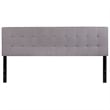 Pemberly Row Contemporary King Fabric Panel Headboard in Light Gray