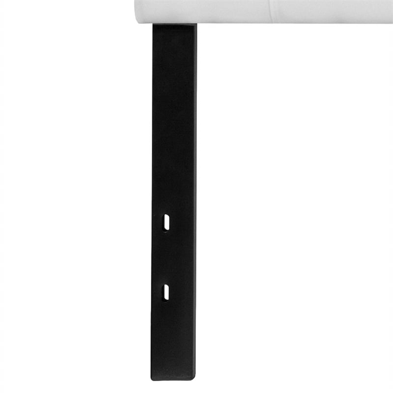 Pemberly Row Contemporary King Fabric Panel Headboard in White