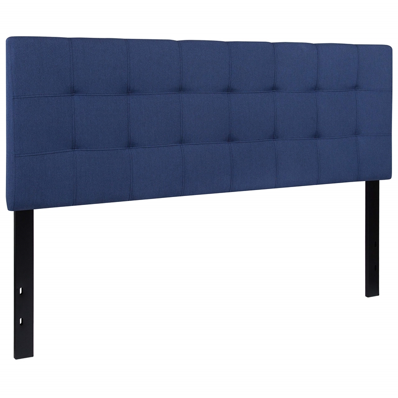 Pemberly Row Contemporary Queen Fabric Panel Headboard in Navy
