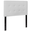 Pemberly Row Faux Leather Tufted Twin Panel Headboard in White
