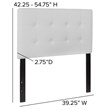 Pemberly Row Faux Leather Tufted Twin Panel Headboard in White