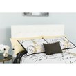 Pemberly Row Faux Leather Tufted Twin Panel Headboard in White