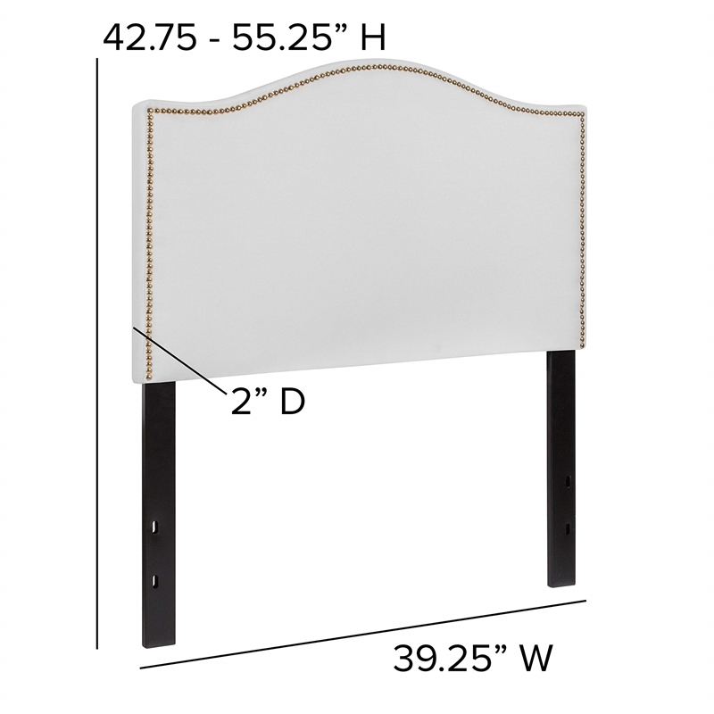 Pemberly Row Contemporary Upholstered Twin Panel Headboard in White