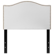 Pemberly Row Contemporary Upholstered Twin Panel Headboard in White