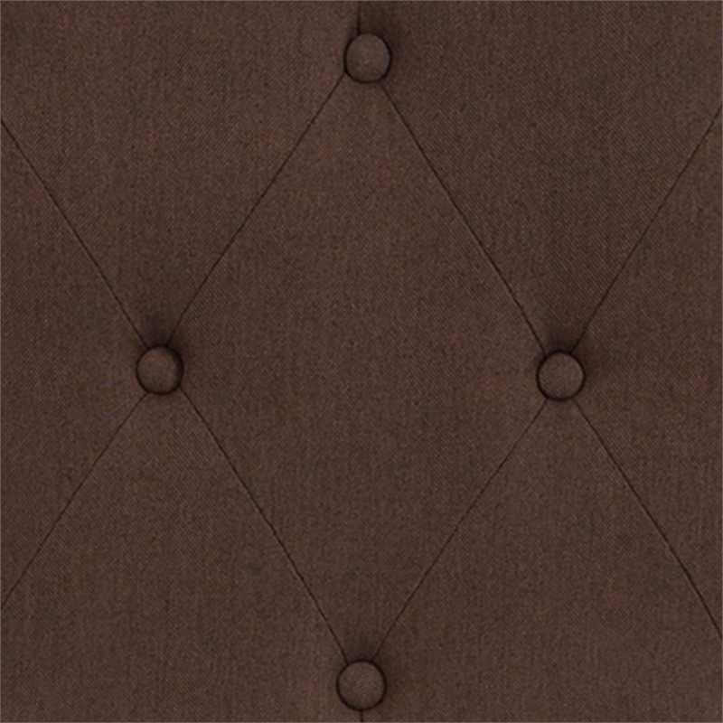 Pemberly Row Contemporary Tufted King Panel Headboard in Dark Brown