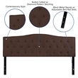 Pemberly Row Contemporary Tufted King Panel Headboard in Dark Brown