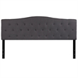 Pemberly Row Contemporary Tufted King Panel Headboard in Dark Gray