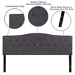 Pemberly Row Contemporary Tufted King Panel Headboard in Dark Gray