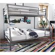 Pemberly Row Contemporary Twin over Full Metal Bunk Bed in Gray