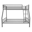 Pemberly Row Contemporary Twin over Full Metal Bunk Bed in Gray