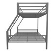 Pemberly Row Contemporary Twin over Full Metal Bunk Bed in Gray
