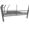 Pemberly Row Contemporary Twin over Full Metal Bunk Bed in Gray