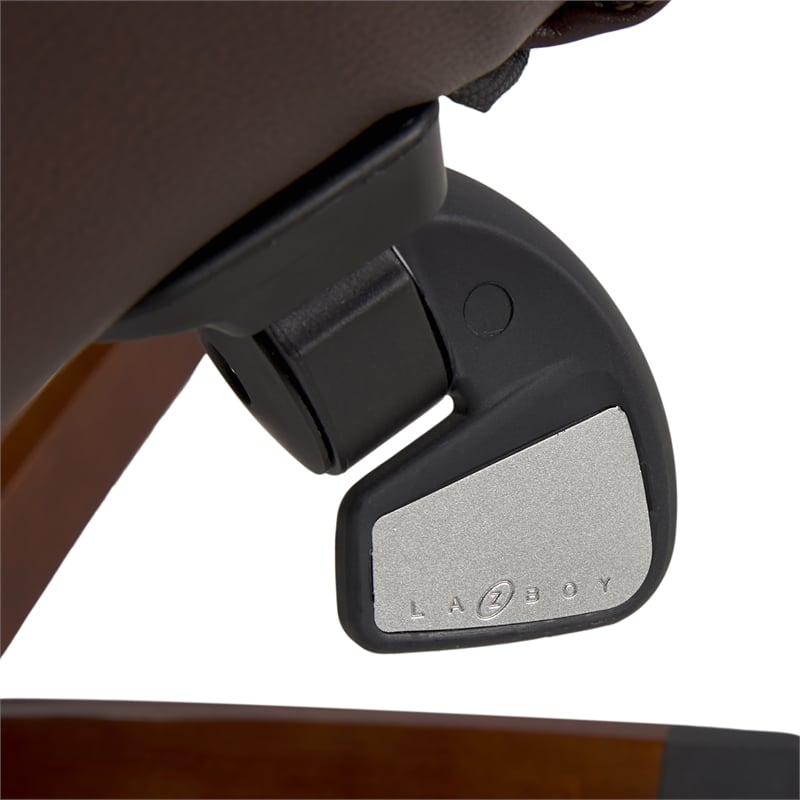 Pemberly Row Faux Leather Executive Office Chair in Chestnut Brown