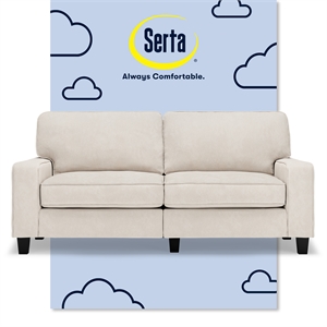 Pemberly Row 73&quot Track Arm Sofa with Removable Covers Cream White