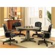 Pemberly Row Contemporary Wood Round Multi-Purpose Gaming Table in Gray