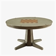 Pemberly Row Contemporary Wood Round Multi-Purpose Gaming Table in Gray