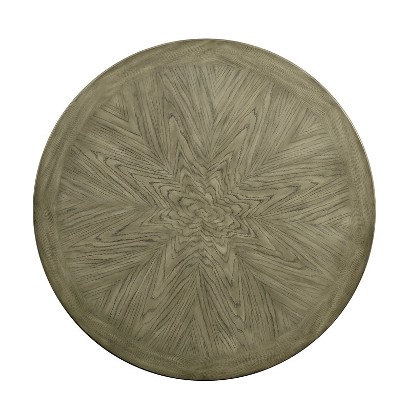 Pemberly Row Contemporary Wood Round Multi-Purpose Gaming Table in Gray