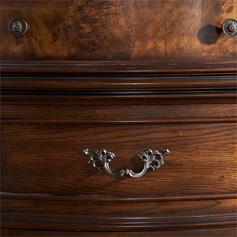 Pemberly Row Contemporary Wood Brown Pecan Finish Buffet and Hutch