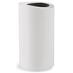 Pemberly Row Contemporary Metal Open Top Receptacle 14 Gallon in White