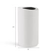 Pemberly Row Contemporary Metal Open Top Receptacle 14 Gallon in White