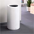 Pemberly Row Contemporary Metal Open Top Receptacle 14 Gallon in White
