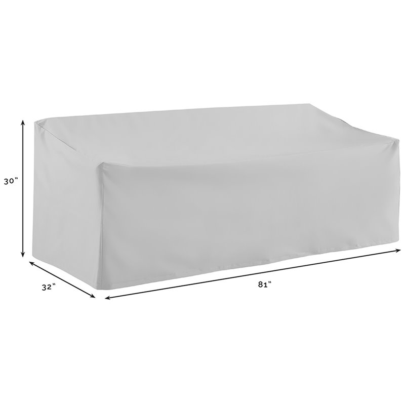 Pemberly Row Contemporary Polyester Outdoor Fabric Sofa Cover in Tan