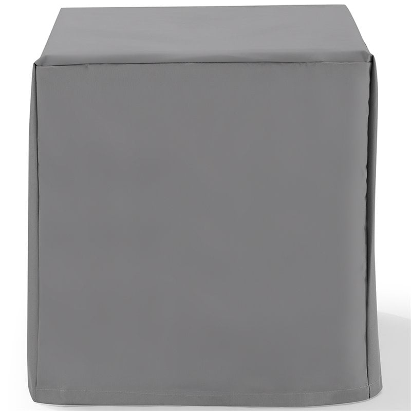Pemberly Row Contemporary Patio Polyester Fabric End Table Cover in Gray