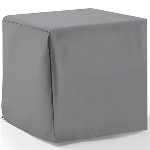 Pemberly Row Contemporary Patio Polyester Fabric End Table Cover in Gray