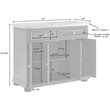 Pemberly Row Contemporary Wood Top Kitchen Island in Navy/Natural