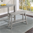 Pemberly Row Wood Backless Bench in Storm Gray Wire-Brush Finish