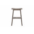 Pemberly Row Wood Saddle Barstool in Storm Gray Wire-Brush Finish