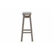 Pemberly Row Wood Saddle Barstool in Storm Gray Wire-Brush Finish
