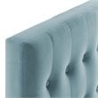 Pemberly Row Twin Tufted Performance Velvet Headboard in Light Blue