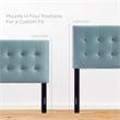 Pemberly Row Twin Tufted Performance Velvet Headboard in Light Blue