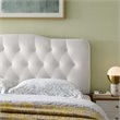 Pemberly Row King Diamond Tufted Performance Velvet Headboard in White