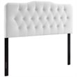 Pemberly Row King Diamond Tufted Performance Velvet Headboard in White