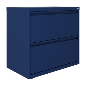 Pemberly Row 30&quotW 2 Drawer Metal Lateral 101 Filing Cabinet Navy