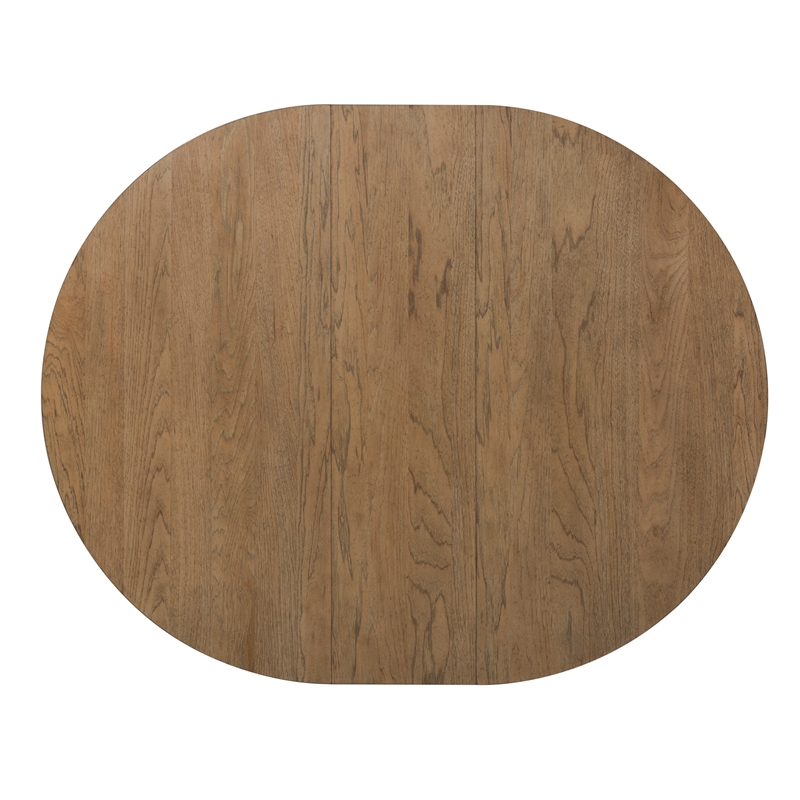 Pemberly Row Farmhouse Reimagined Wood Pedestal Table in Natural