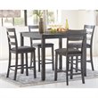 Pemberly Row Contemporary 5 Piece Square Dining Table Set in Gray