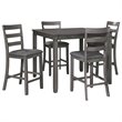 Pemberly Row Contemporary 5 Piece Square Dining Table Set in Gray