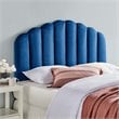 Pemberly Row Full/Queen Modern Performance Velvet Headboard in Navy