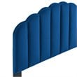 Pemberly Row Full/Queen Modern Performance Velvet Headboard in Navy