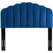 Pemberly Row Full/Queen Modern Performance Velvet Headboard in Navy