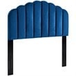 Pemberly Row Full/Queen Modern Performance Velvet Headboard in Navy