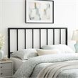 Pemberly Row Queen Modern Style Powder Coated Iron Headboard in Black