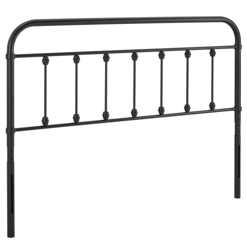 Pemberly Row Twin Modern Powder Coated Iron Headboard in Black