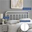 Pemberly Row King Modern Powder Coated Iron Headboard in White Finish