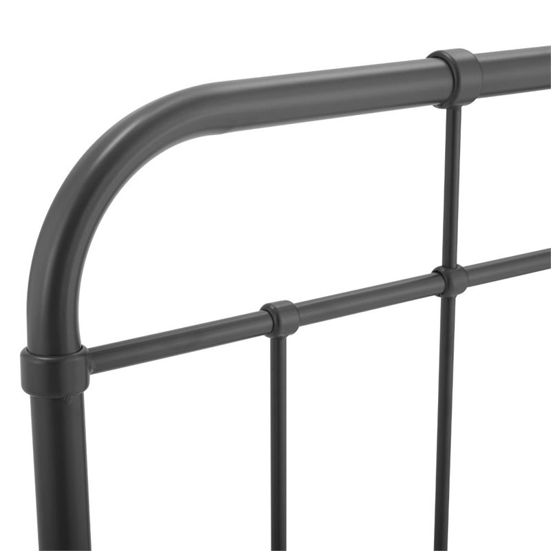 Pemberly Row Modern Farmhouse Full Metal Spindle Headboard in Gray